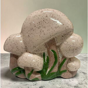 Vintage Retro Ceramic Speckled Mushroom Napkin Holder 1970's MCM Kitschy Kitchen